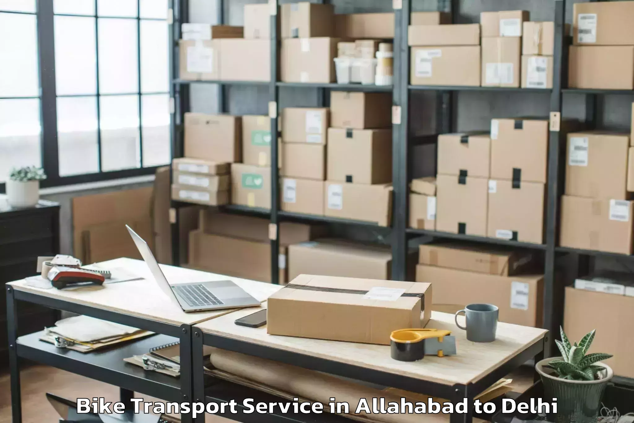 Reliable Allahabad to University Of Delhi Bike Transport